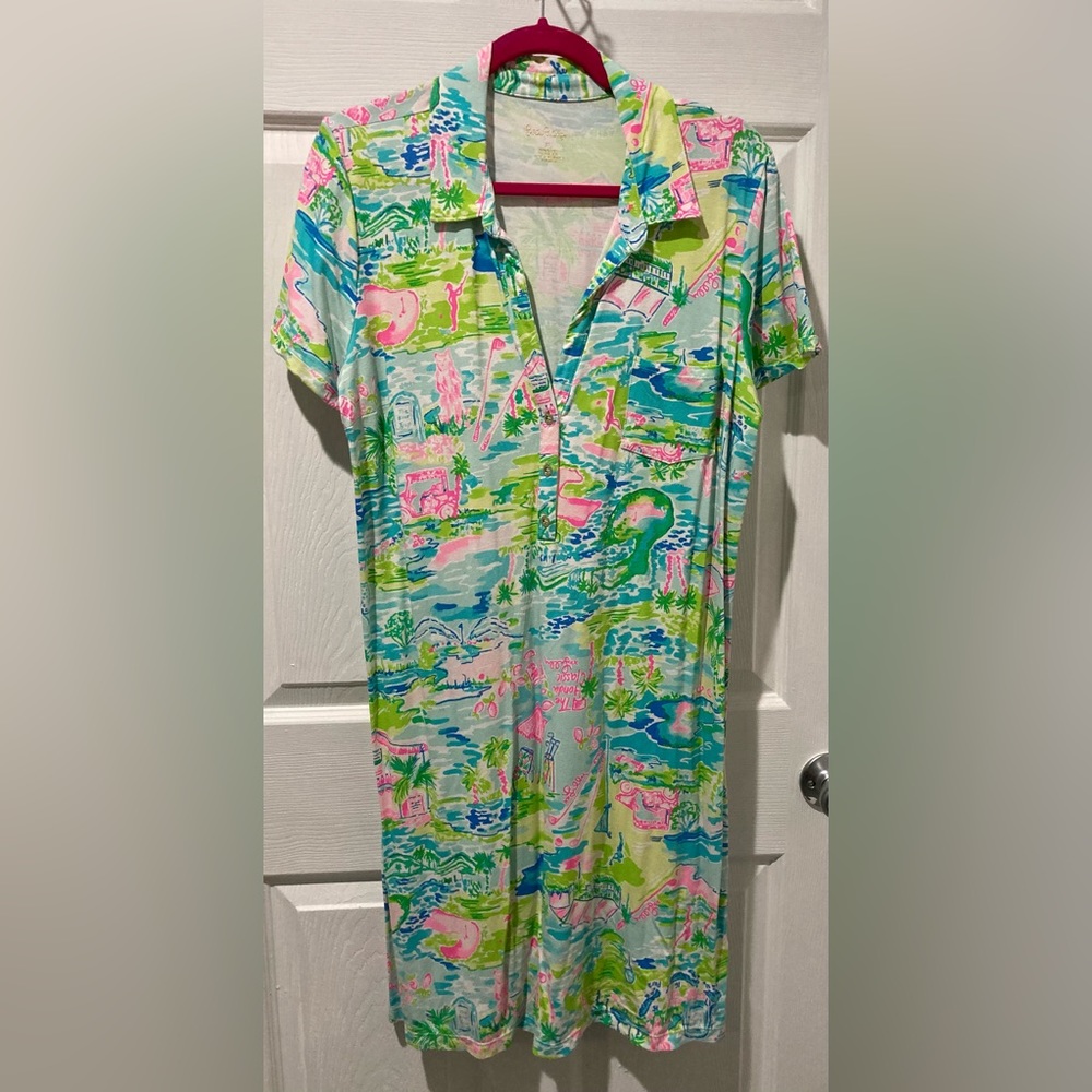 Lilly Pulitzer Honda Classic short sleeve polo dress, size XL